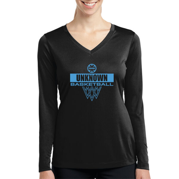 Unknown Basketball Ladies Long Sleeve PosiCharge Competitor V Neck Tee Thumbnail